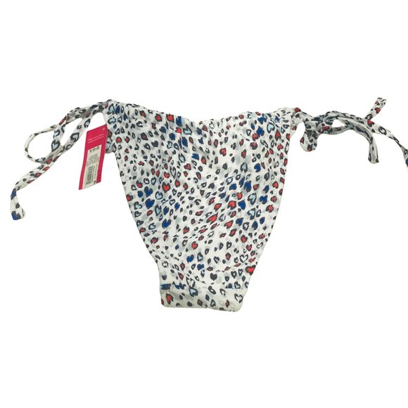 Xhilaration Women's Small High Leg Scoop Waist String Bikini Swim Bottom Hearts - Picture 2 of 10